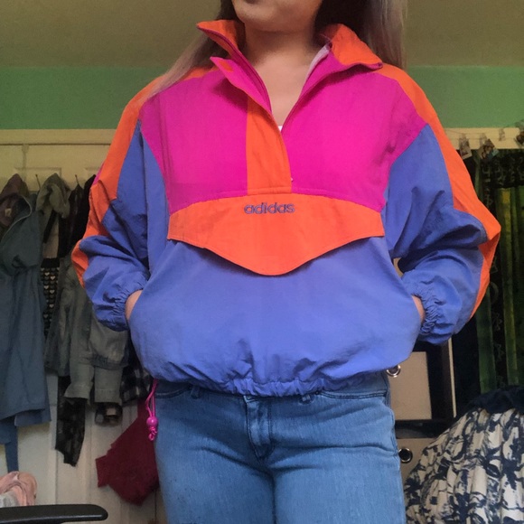 adidas pullover windbreaker womens